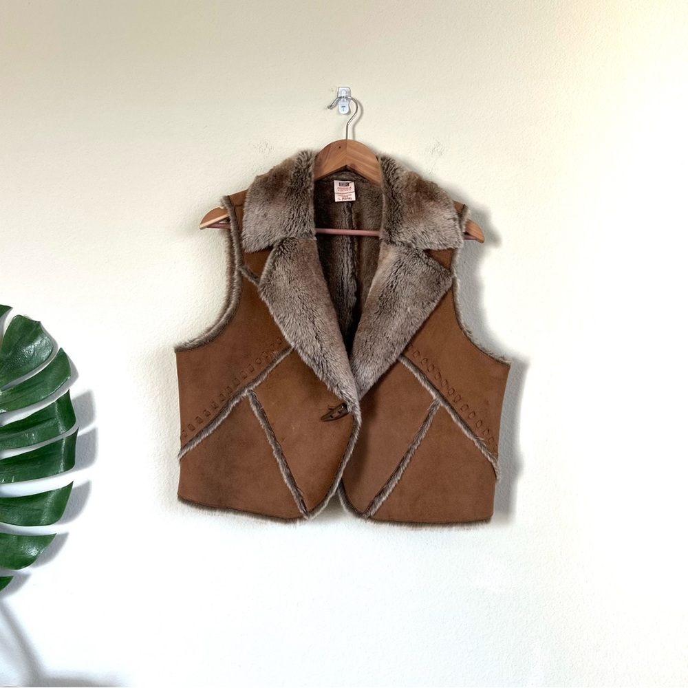 Y2K Faded Glory Faux Fur Vest